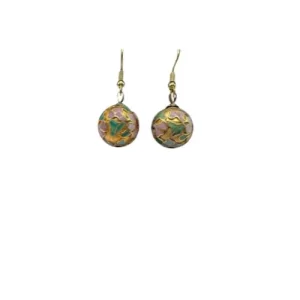 big round cloisonne ball earrings