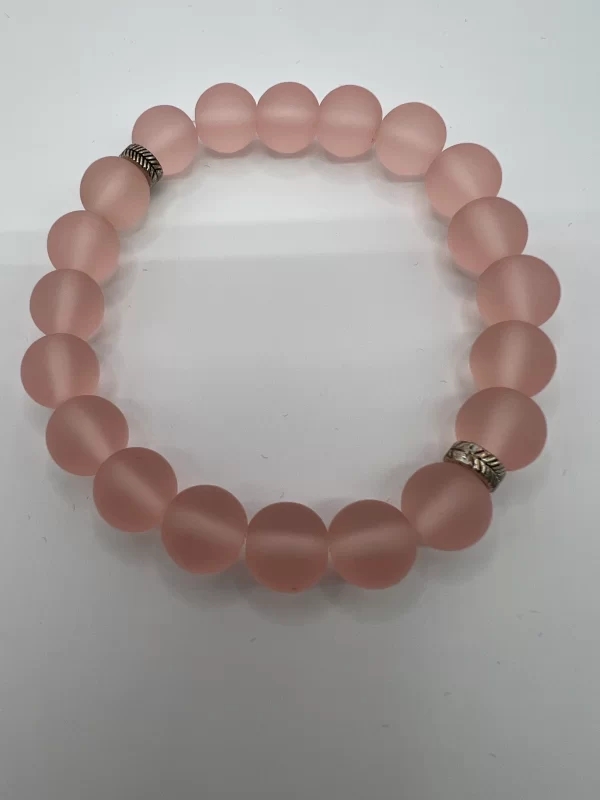 pink satin bead bracelet